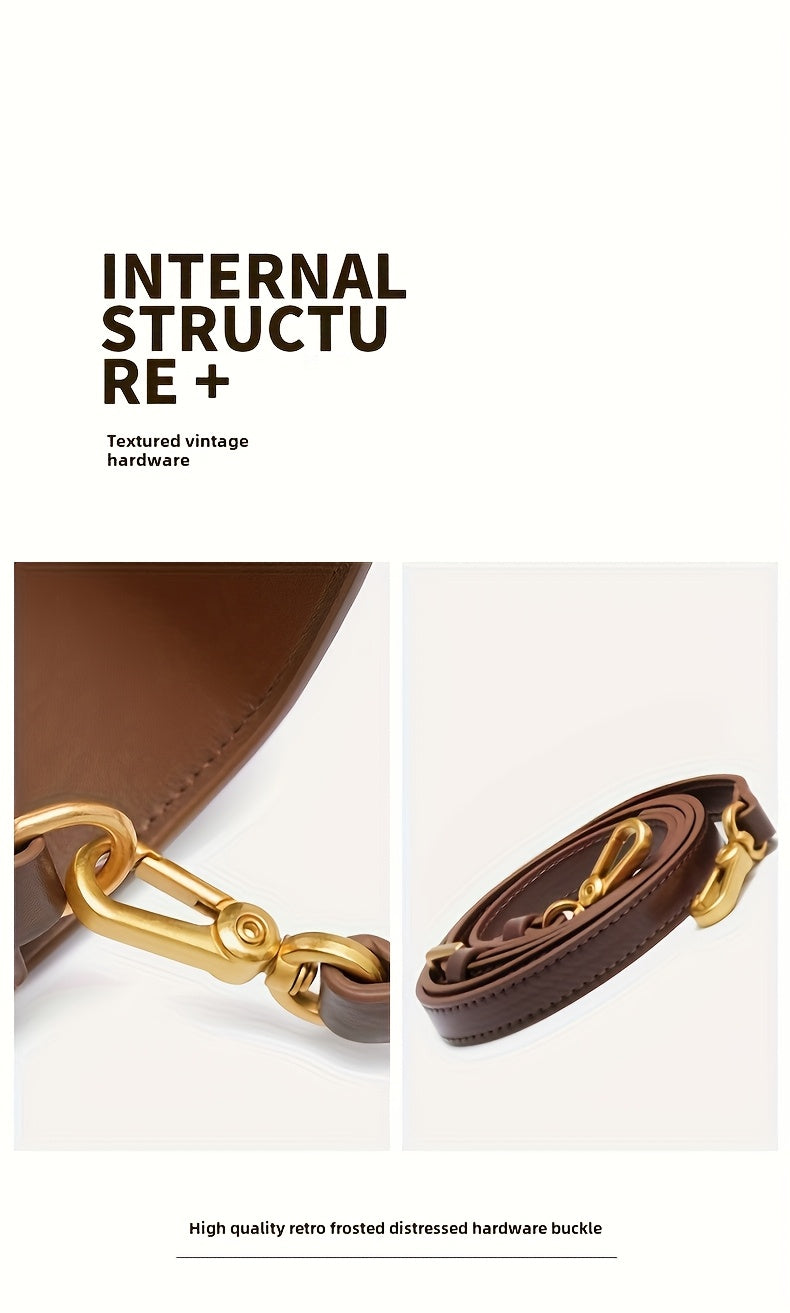 Elegant Women's Baguette Bag - Fashionable Detachable Shoulder Crossbody with Golden Buckle, Brown/Black, Versatile Everyday Accessory, Shoulder Bag For Women, Bags For Women High Quality, Crossbody Bags For Women, Handbags F