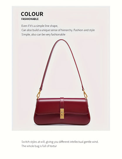 Elegant Women's Baguette Bag - Fashionable Detachable Shoulder Crossbody with Golden Buckle, Brown/Black, Versatile Everyday Accessory, Shoulder Bag For Women, Bags For Women High Quality, Crossbody Bags For Women, Handbags F